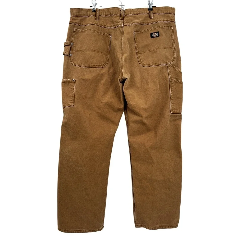 Dickies Men's 40 x 32 Carpenter Pants Brown Duck Canvas Work Utility